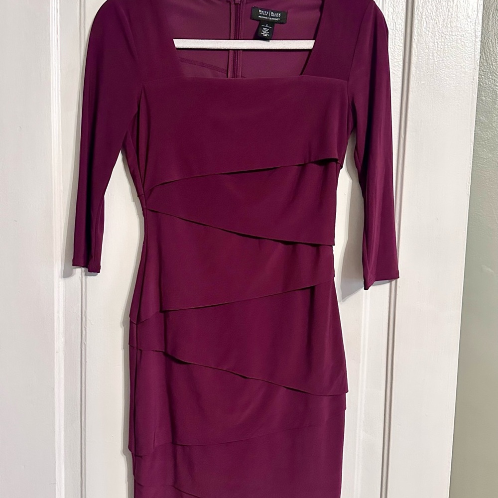 Elegant Burgundy WHBM Bodycon Dress -Size 2 - NWOT